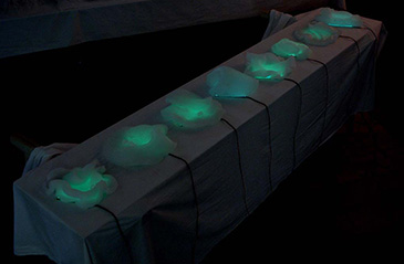 Paraffin bodies with luminescence